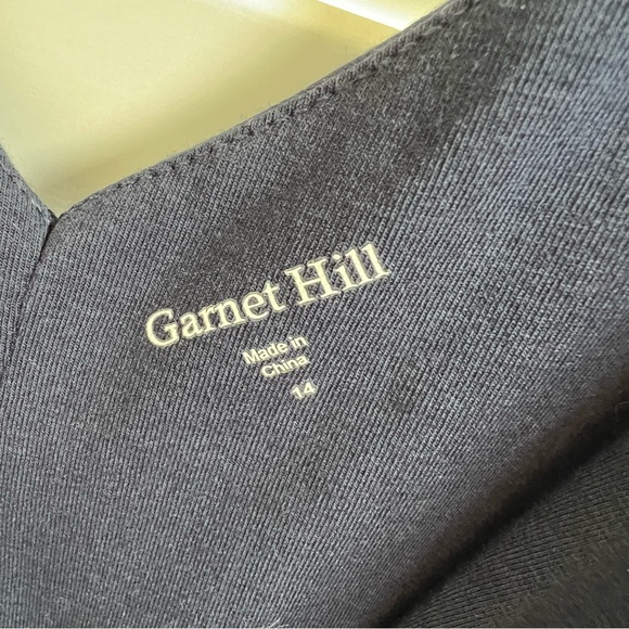 Garnet Hill 30839 Navy Blue V-Neck Modern Surplice Maxi Dress Women’s Size 14 - Picture 3 of 5